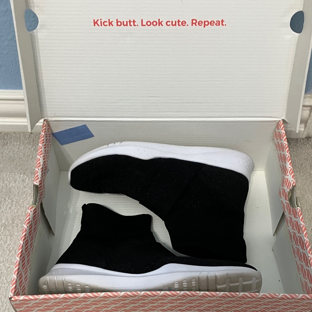 Fabletics Black Sock Knit High-Top Sneakers